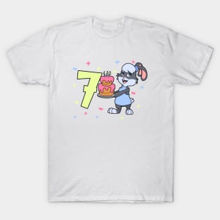 I am 7 with bunny - girl birthday 7 years old T-Shirt